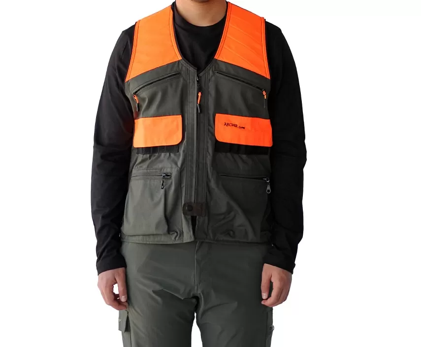 Archer Camp Avcı Yeleği Haki Turuncu