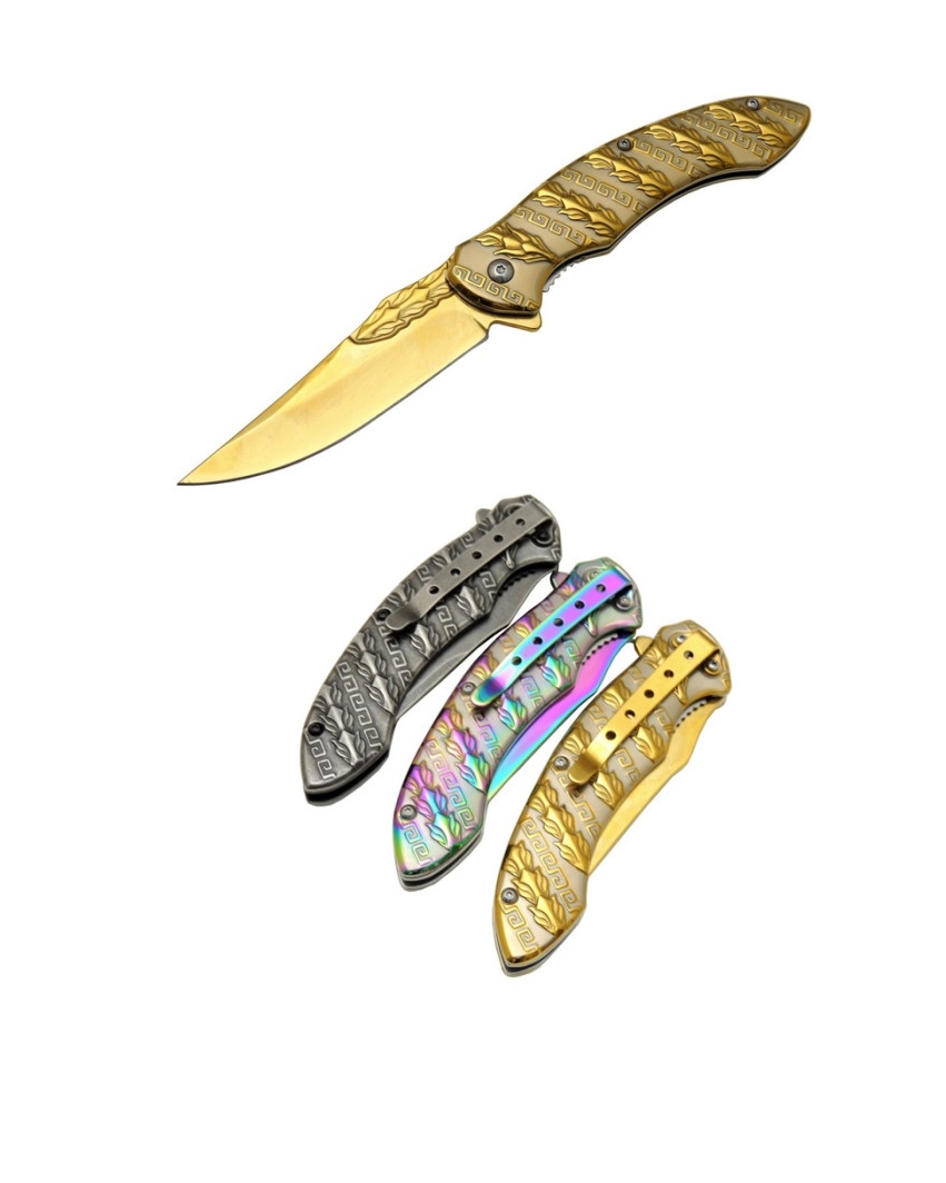 Sibirya S-2074A 21 CM Gold Emniyet Kilitli Taşıma Klipsli Snake Çakı
