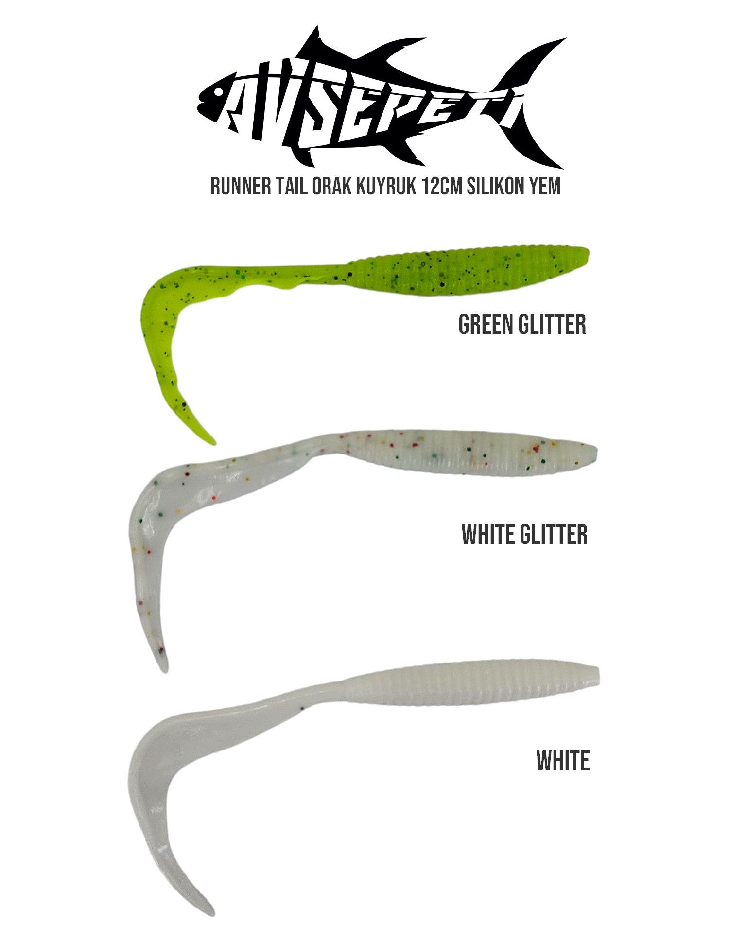 Avsepeti Runner Tail Orak Kuyruk 12cm 6 Adet Silikon Yem