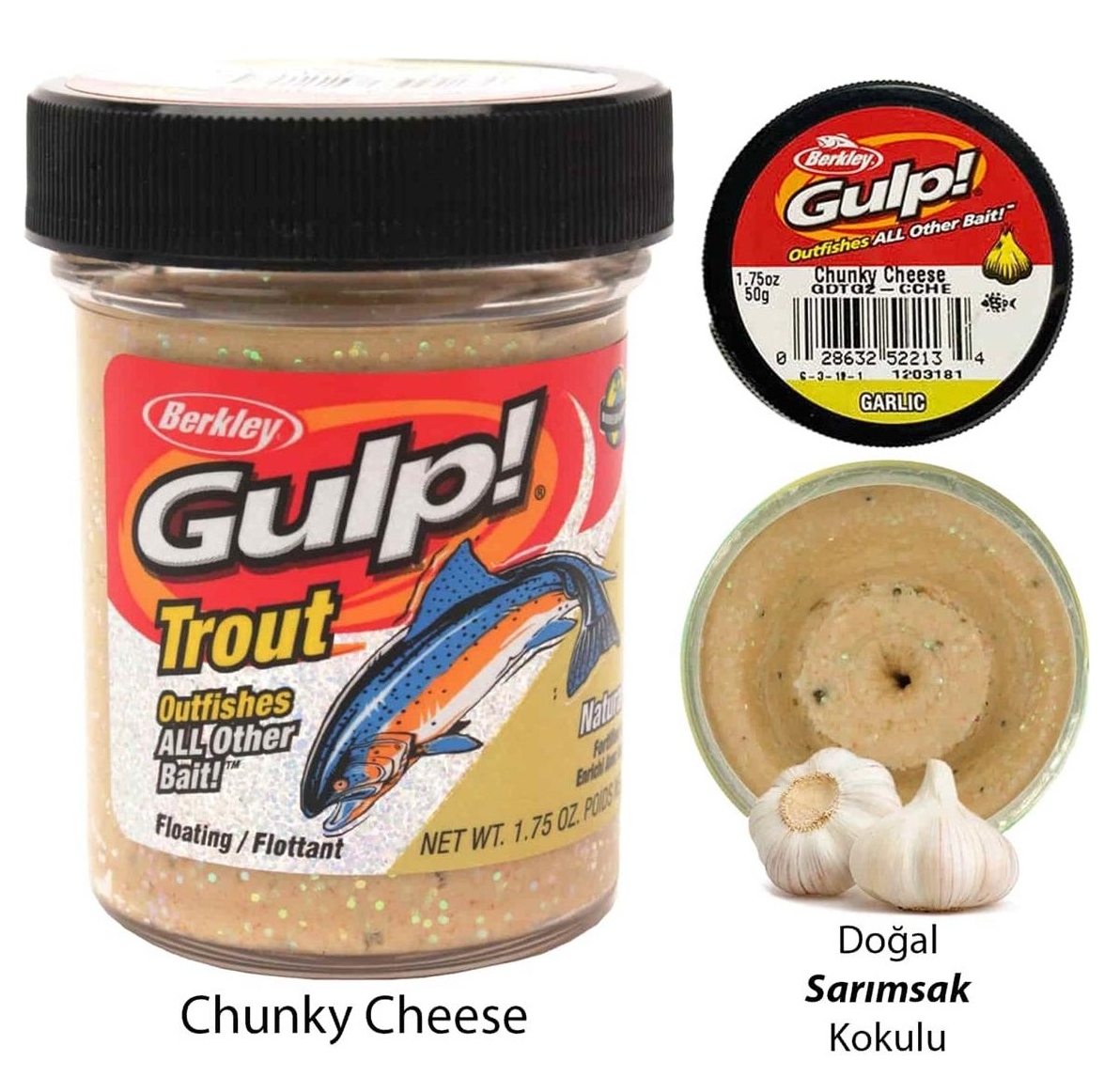 Berkley Gulp Doğal Kokulu Glitter Simli Alabalık Hamuru Chunky Cheese