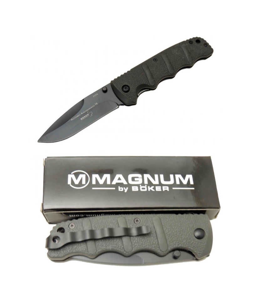 Böker Magnum 7-19 BK3174 20cm Siyah Kilitli Yaylı Çakı