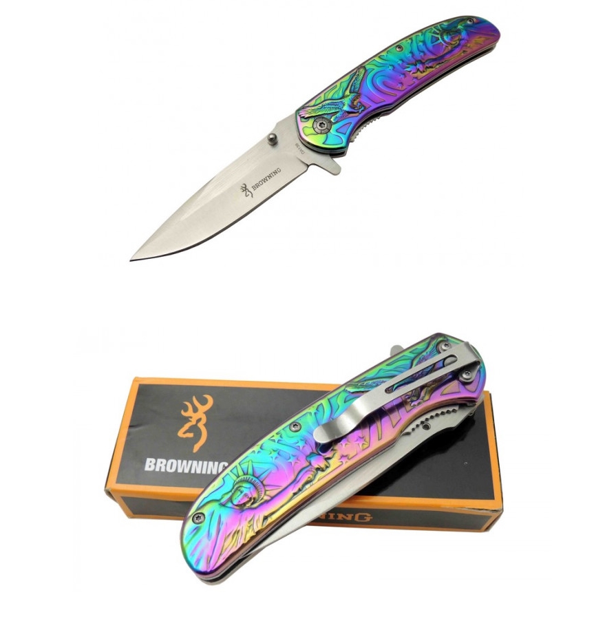 Browning DA137 22.5cm Rainbow Gökkuşağı Taşıma Klipsli Çakı