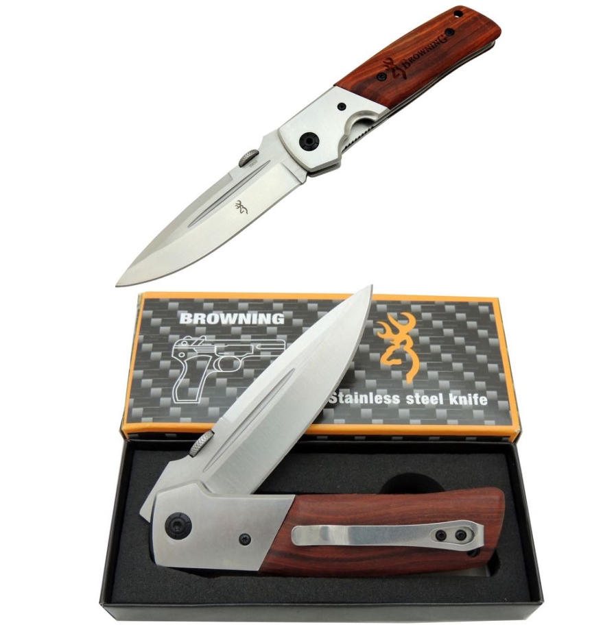 Browning DA50 22.5 CM Ahşap Kabze Taşıma Klipsli Çakı