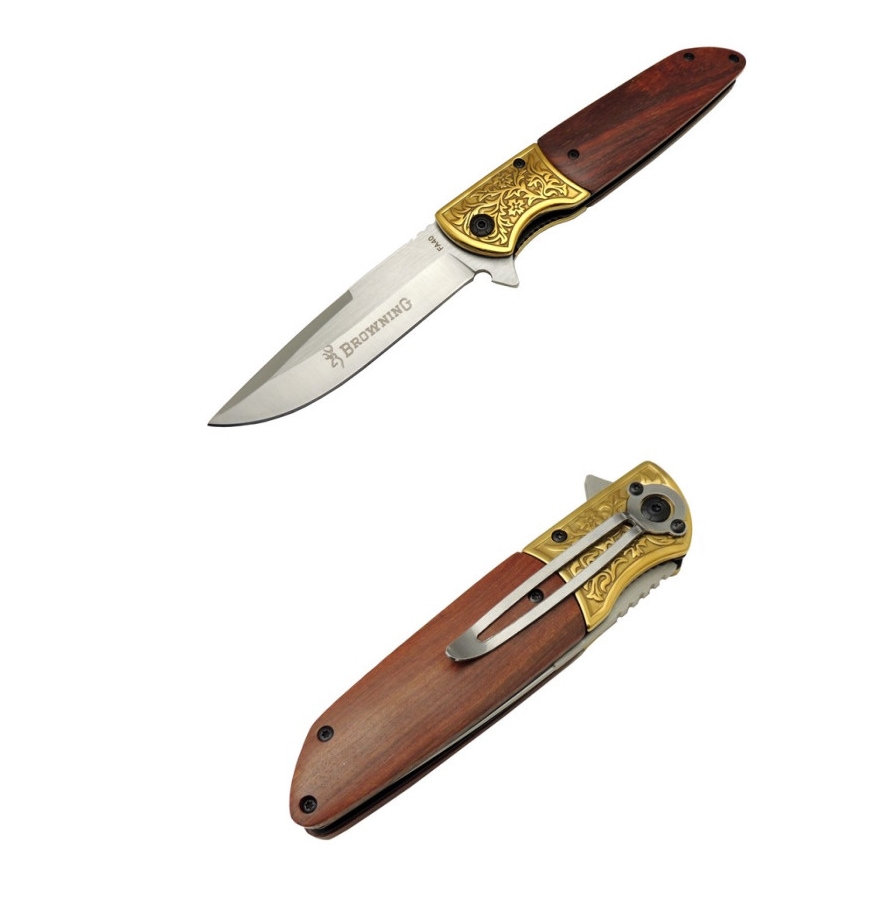 Browning FA40 22.5 CM Gold Taşıma Klipsli Emniyet Kilitli Çakı