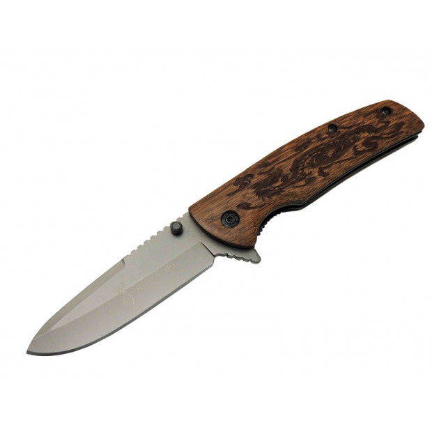 Browning X45 23 CM Taşıma Klipsli Ahşap İşlemeli Çakı
