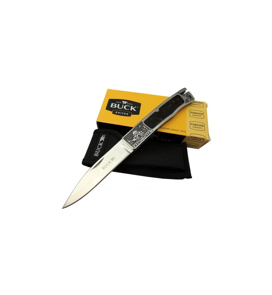 Buck BK-001BRV Gravür İşlemeli 23cm Kemerde Taşıma Klipsli Çakı