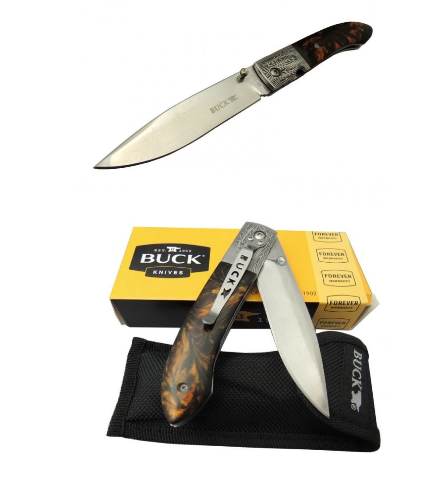 Buck BK-011 23cm Taşıma Klipsli Kahve Çakı