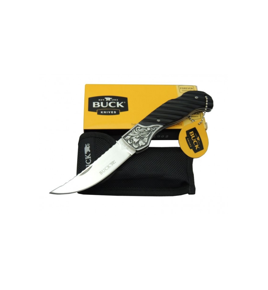 Buck BK-013-BK Gravür İşlemeli 20.5cm Kemerde Taşıma Klipsli Çakı