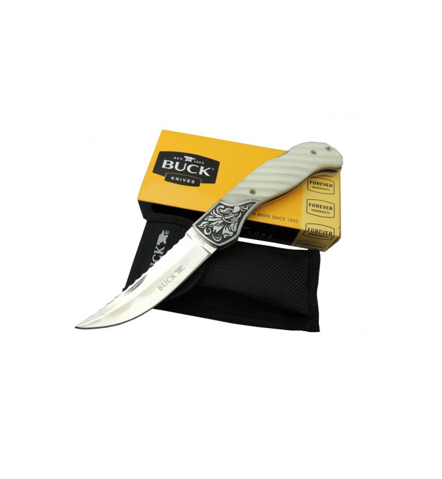 Buck BK-013WY Gravür İşlemeli 20.5cm Kemerde Taşıma Klipsli Çakı