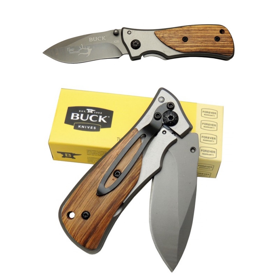 Buck X35 15 CM Family Ahşap Kabze Taşıma Klipsli Çakı