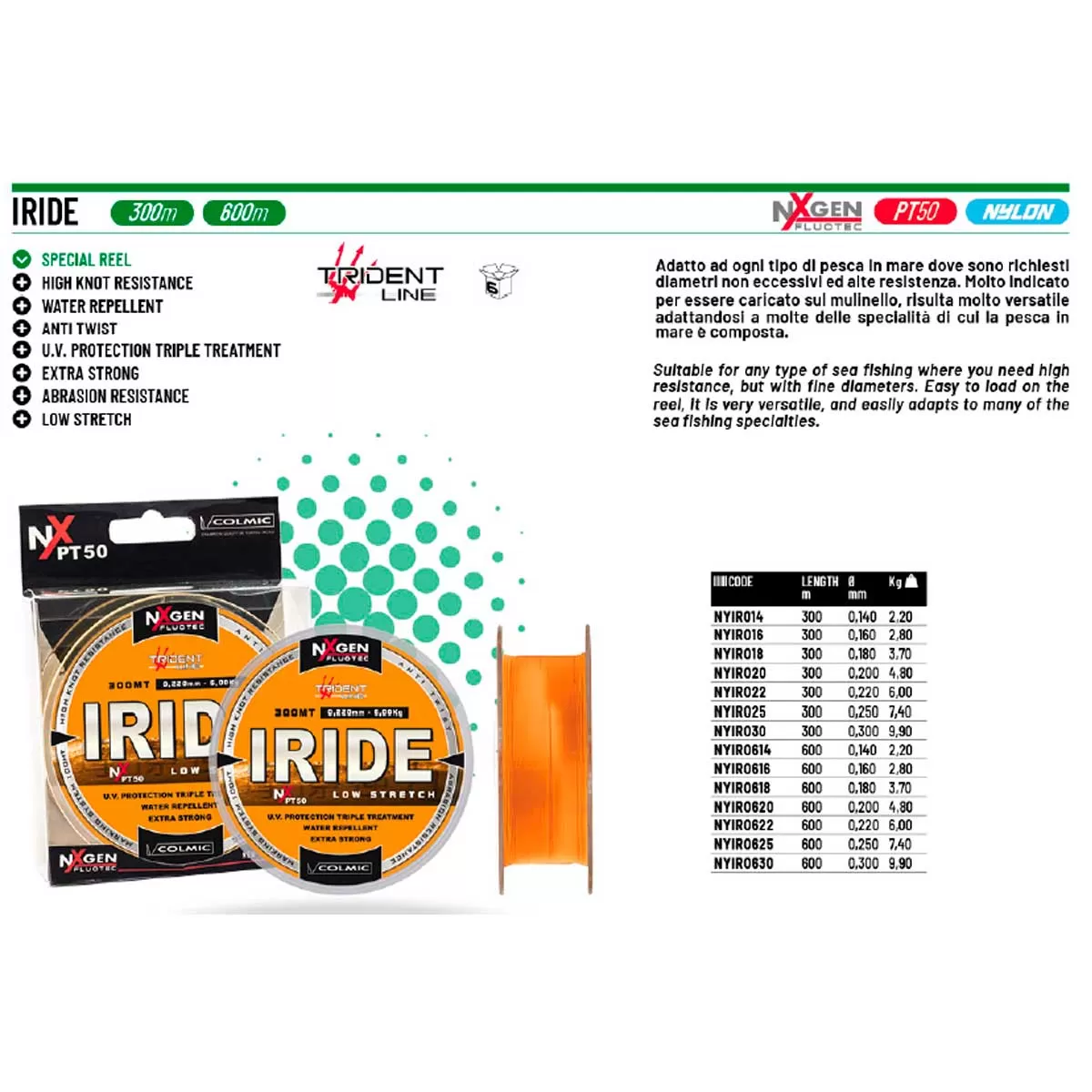 Colmic Iride 300 mt Surf Misina Turuncu