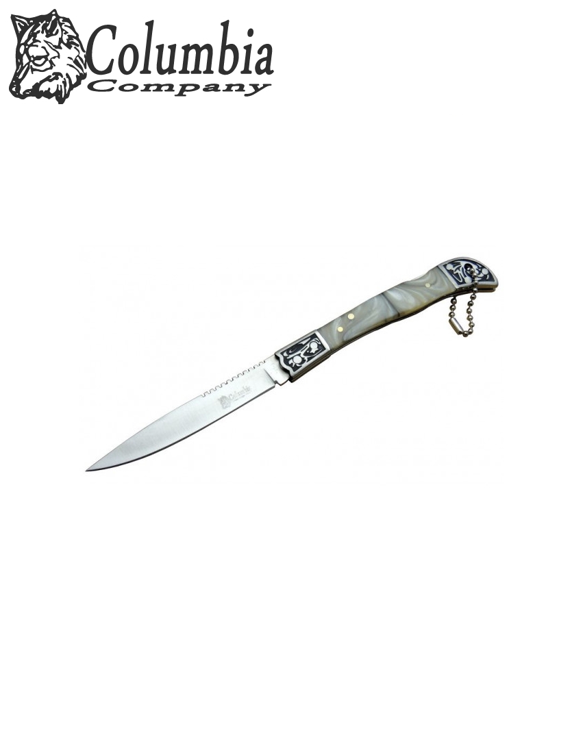 Columbia 807-B 19 CM Sedef Gravür İşleme Emniyet Kilitli Cep Çakı