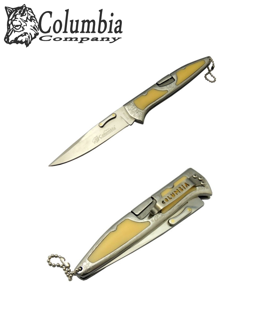 Columbia A-3123-D 24cm Sedef Emniyet Kilitli Taşıma Klipsli Çakı