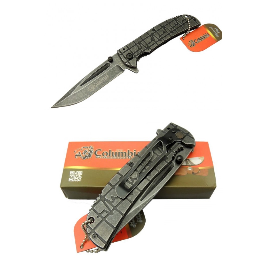 Columbia A777 23cm Metal Eskitme Kemer Taşıma Klipsli Çakı