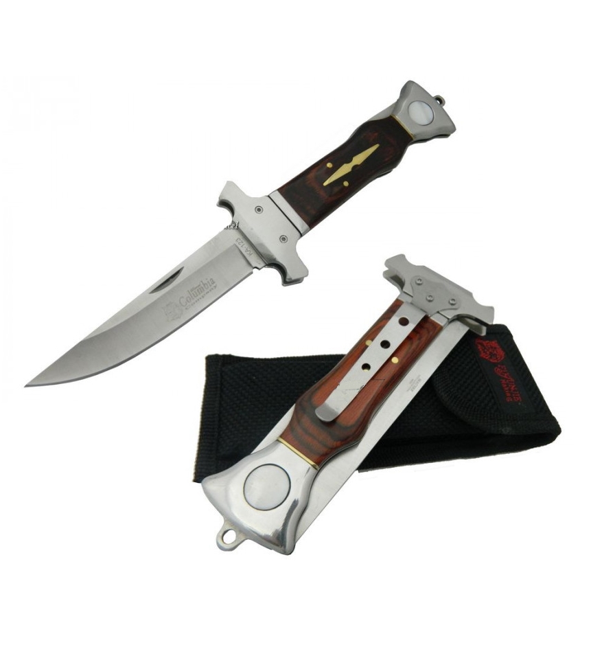 Columbia KA-123-B 26cm Açılır Kapanır Ahşap Kabze Çakı