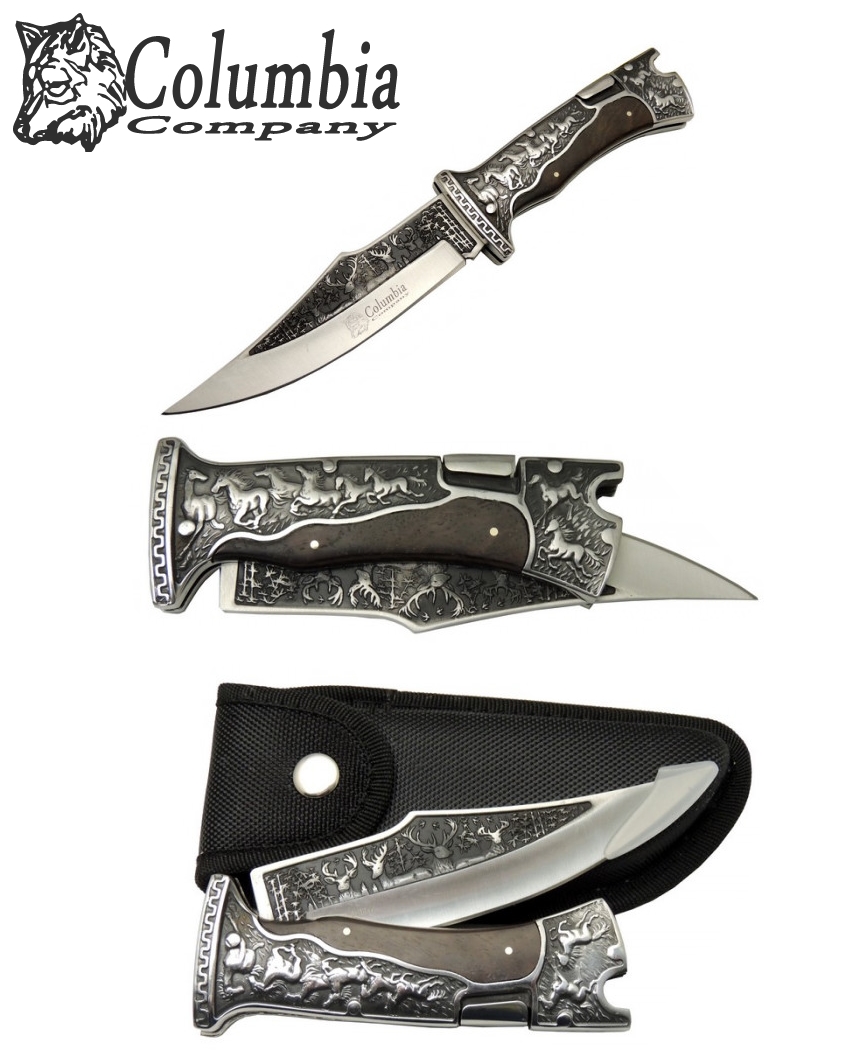 Columbia KA3189-B 27cm Gravür İşlemeli Kuyruksuz Baba Çakı