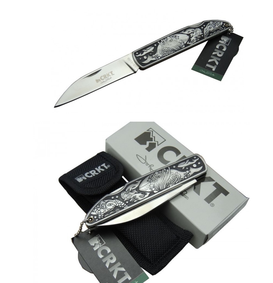 CRKT CR-0102 20 CM Gravür İşlemeli Taşıma Klipsli Emniyet Kilitli Çakı