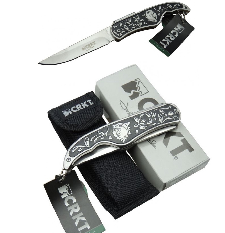 CRKT CR-FB0092 22CM Gravür İşlemeli Taşıma Klipsli Emniyet Kilitli Çakı