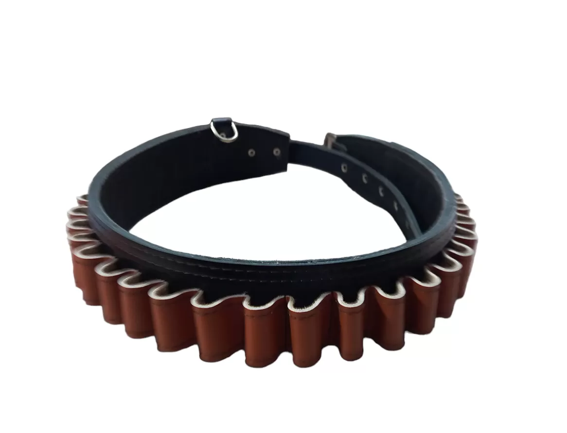 Deri Siyah Kahverengi Fişeklik 12 Kalibre 30 Kapasiteli