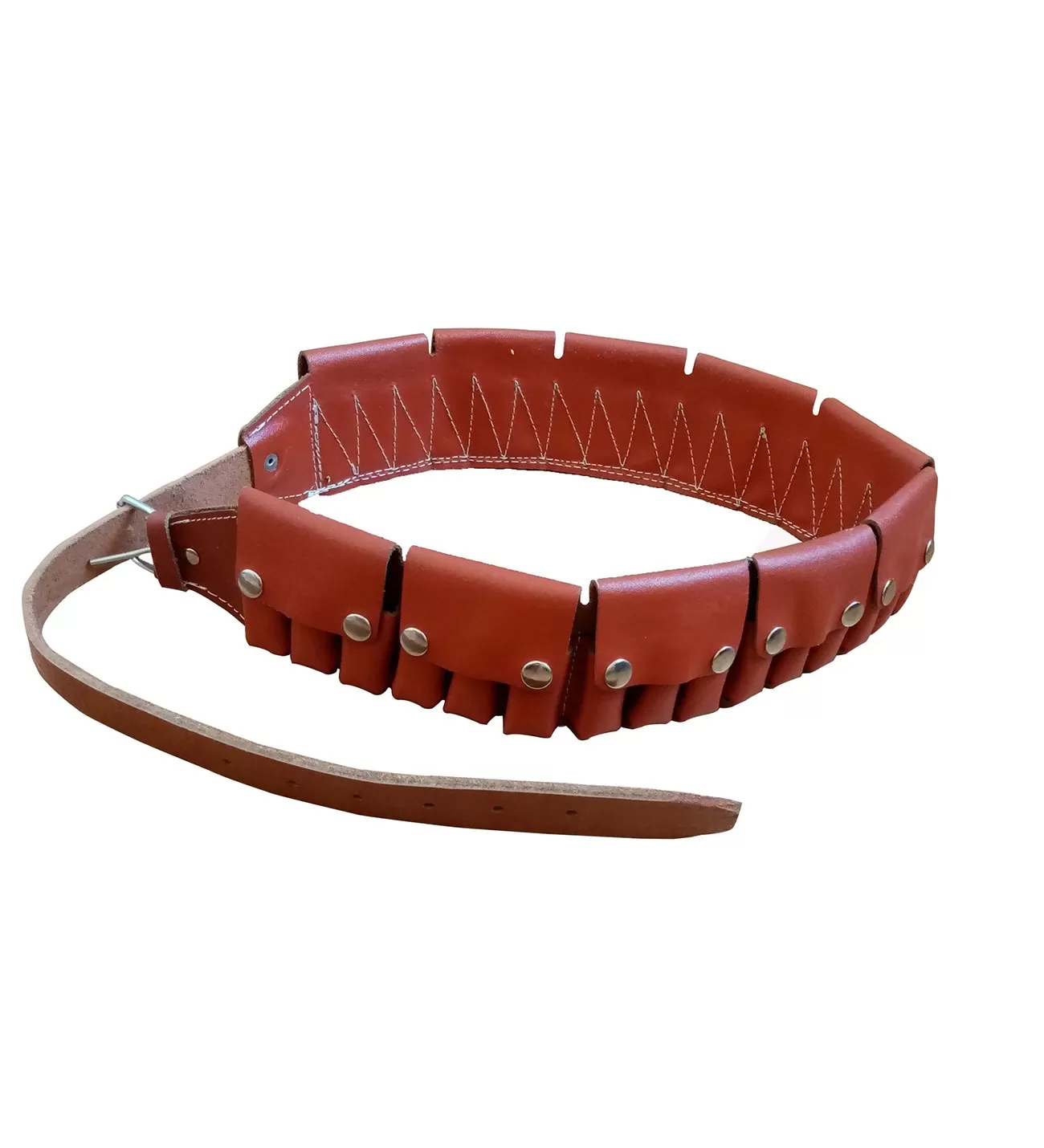 Deri Tüfek Fişeklik 12 Kalibre Kapaklı 24 Fişek Kapasiteli