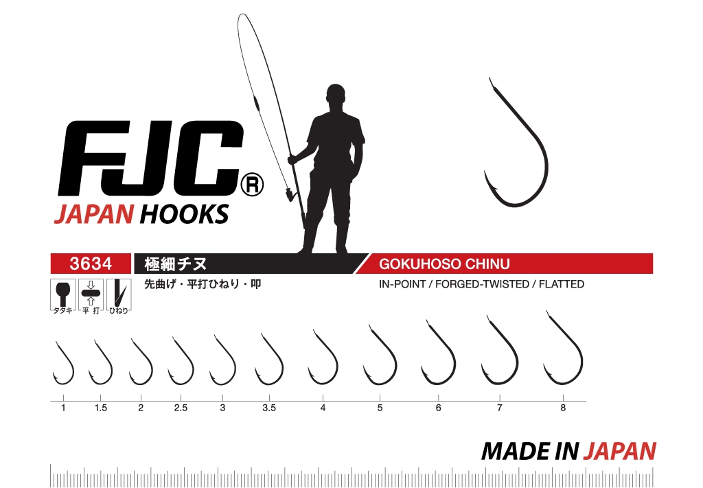 FJC Japan Hooks GOKUHOSO CHINU-BN 3634 Olta İğnesi