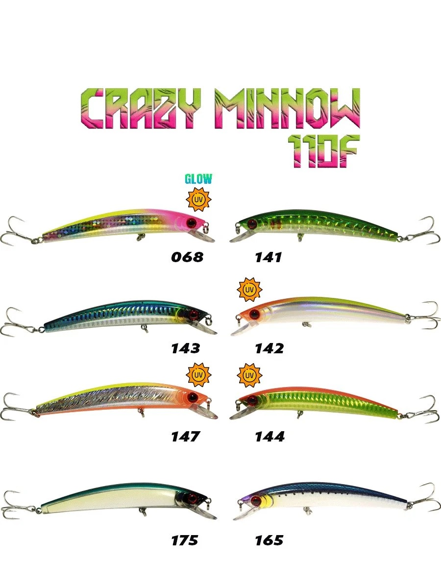 Fujin Crazy Minnow 110F 12gr Maket Balık Yem