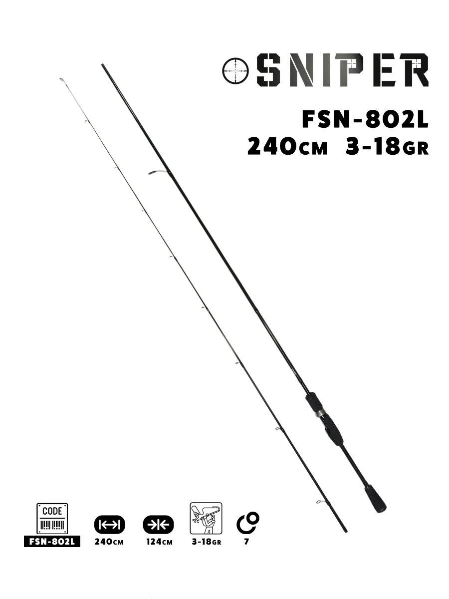 Fujin Sniper FSN-802L 240cm 3-18gr Light Spin Olta Kamışı