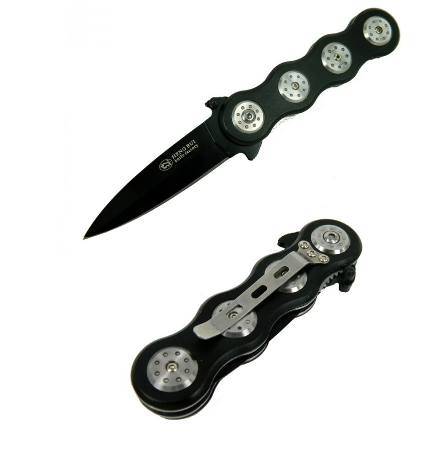 Heng Rui 033B BK-19CM Siyah Karabela Taşıma Klipsli Çakı