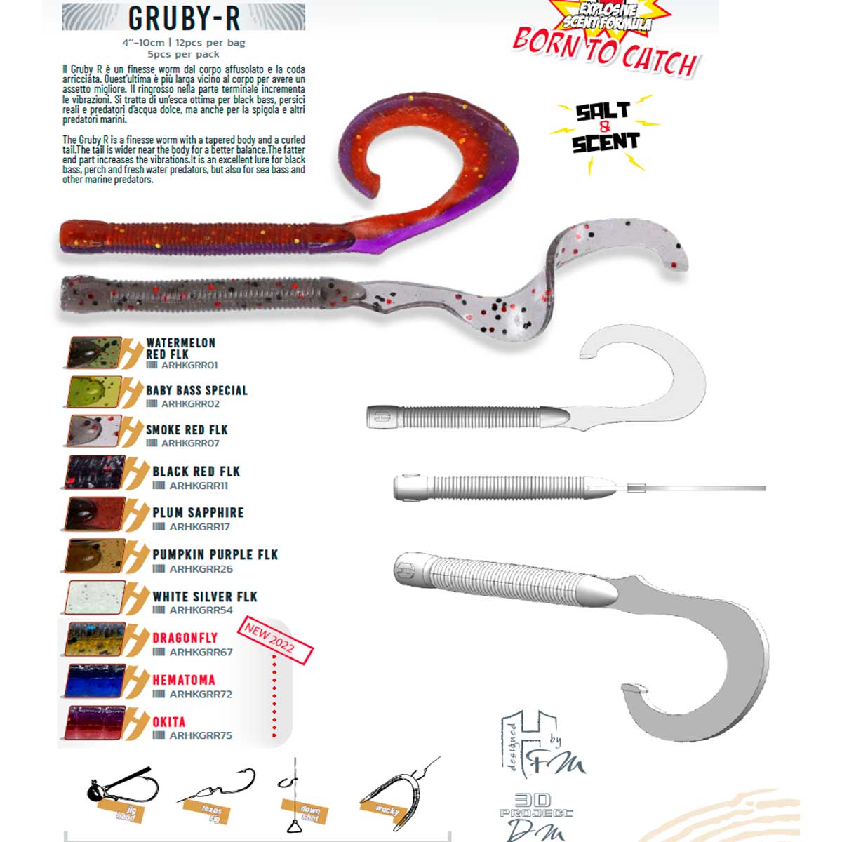 Herakles Gruby R4 10 cm Silikon Yem 12li Paket