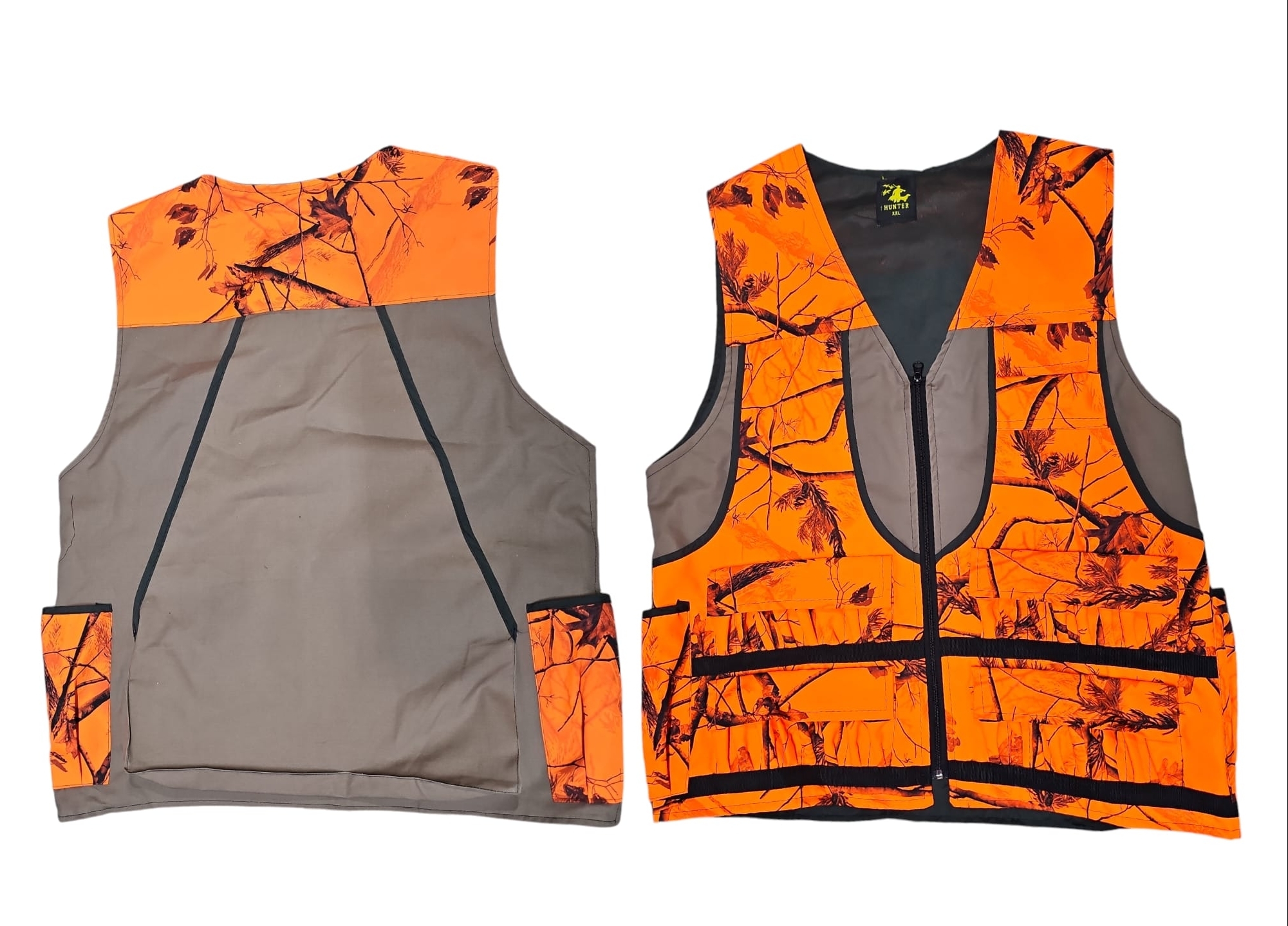 Hunter Saz Orman Desenli Turuncu Fişeklikli Avcı Yeleği