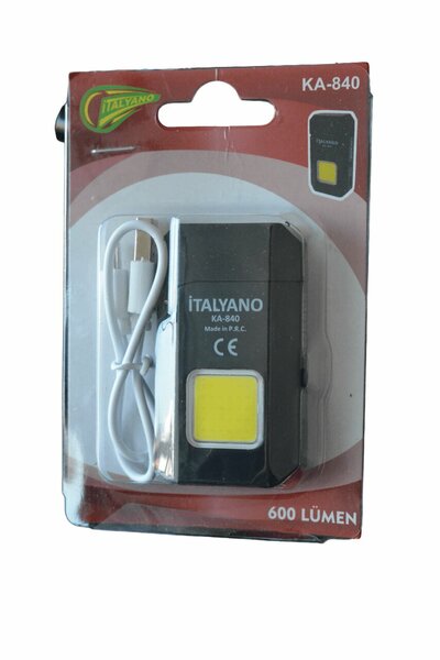 İtalyano KA-840 Şarj Edilebilir Rüzgar Geçirmez Elektrikli Çakmaklı Fener