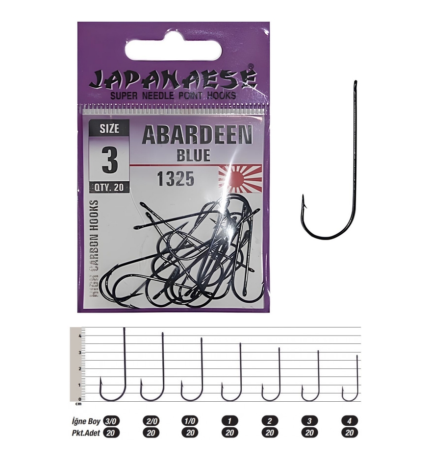 Japanese Abardeen 1325  20 Adet Uzunpala Delikli İğne
