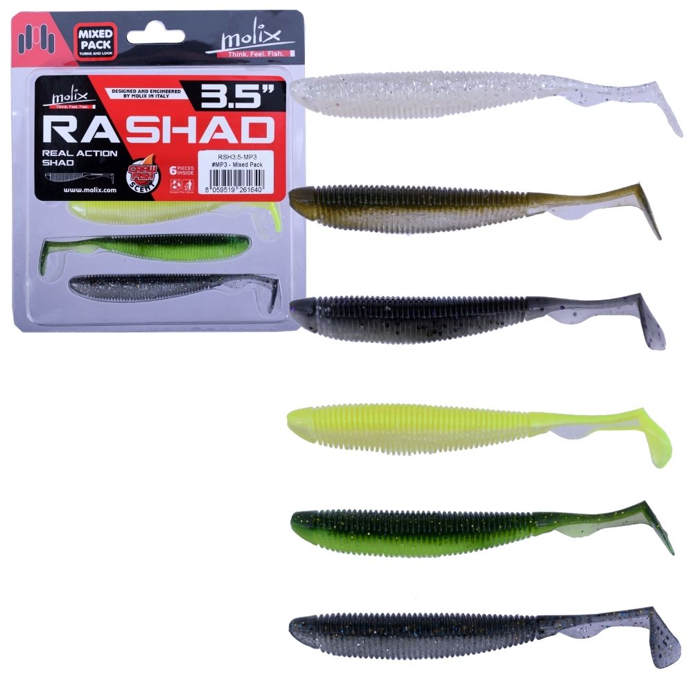 Molix RA Shad Mixed Pack MP3 3.8 9.65 cm 6 Adet Silikon Sahte Yem