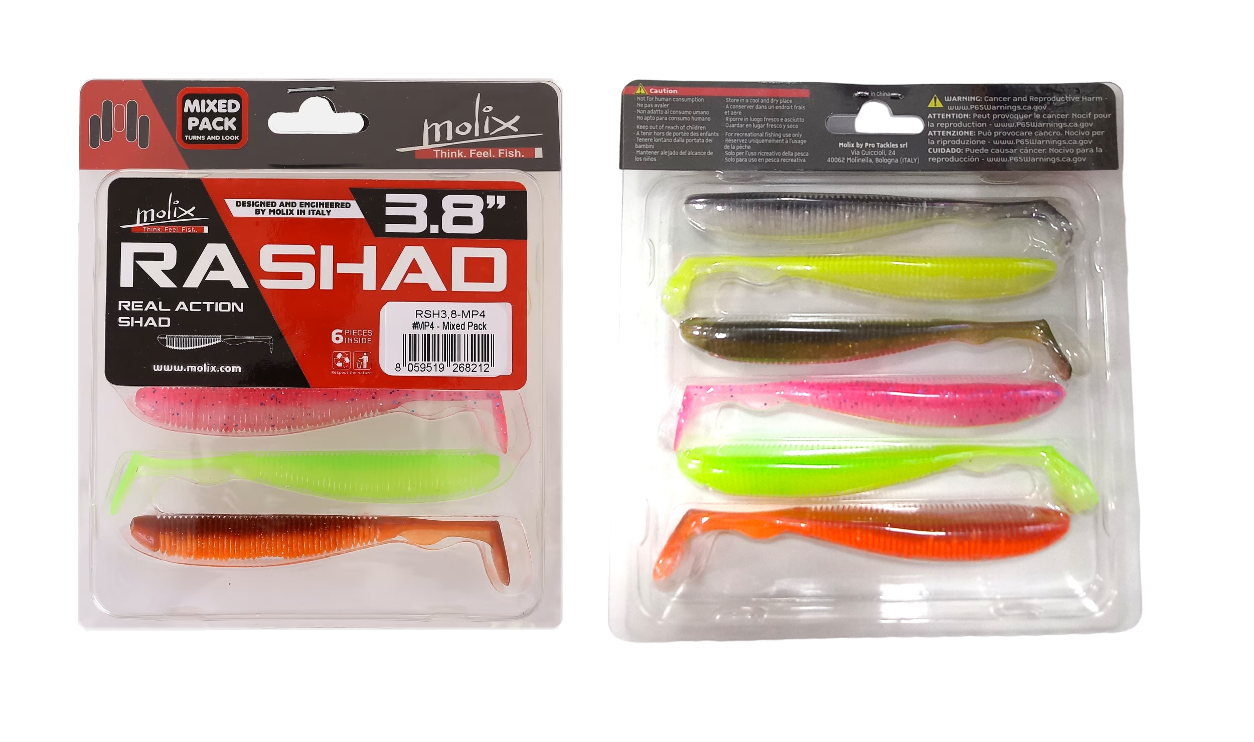 Molix RA Shad Mixed Pack MP4 3.8 9.65 cm 6 Adet Silikon Sahte Yem