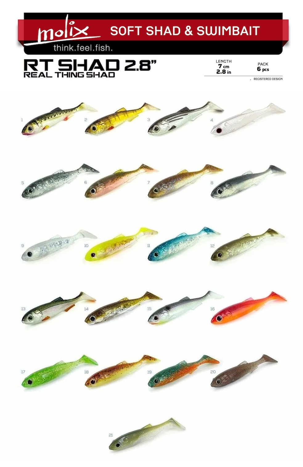 Molix RT SHAD 2.8 7cm 6 Adet Silikon Yem