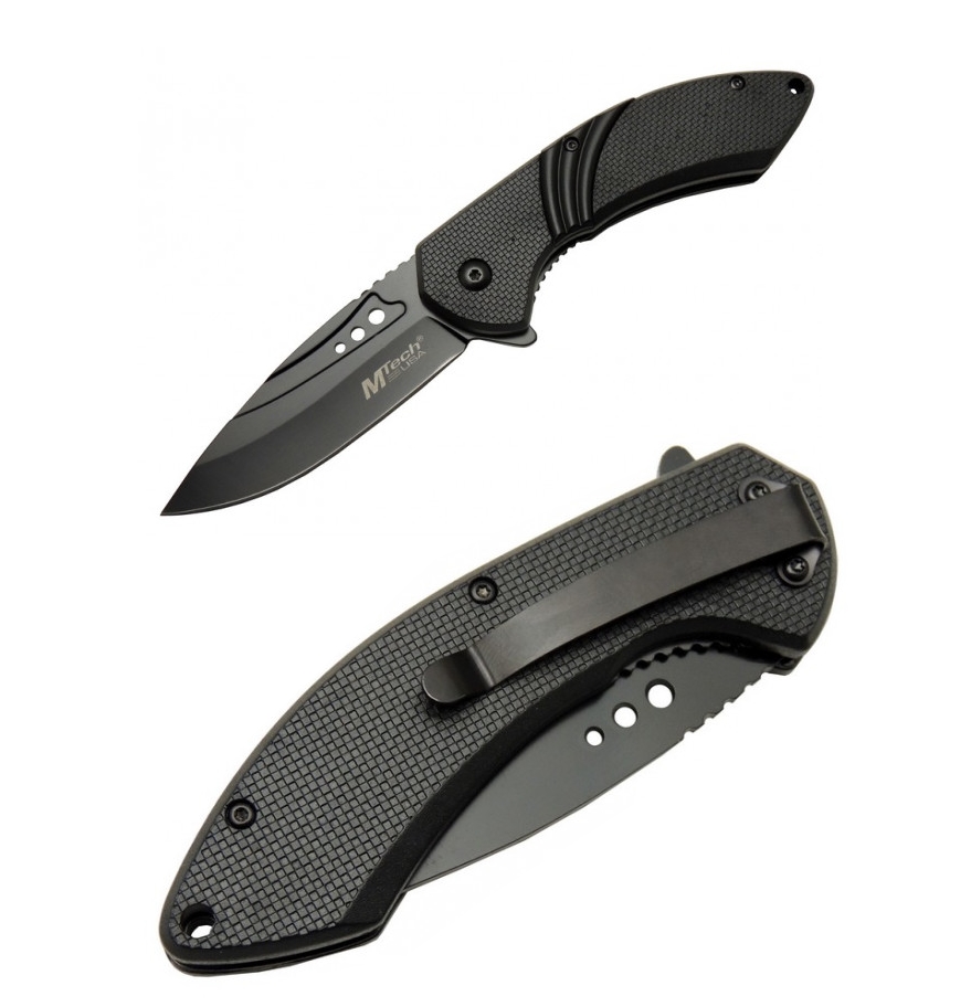 Mtech 4-21-2 20 CM Siyah Taşıma Klipsli Kilitli Çakı
