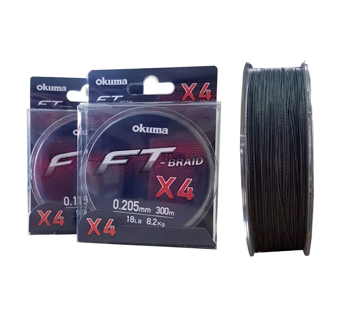 Okuma Ft-X4 Braided Line 300m Grey Örgü İp Misina