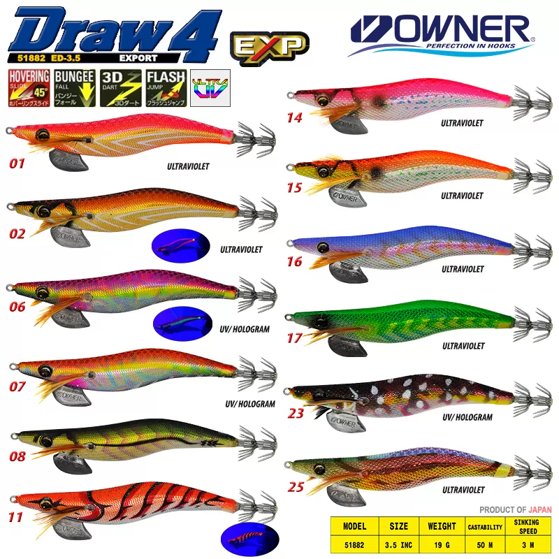 Owner 51882 DRAW SQUID ED-3,5 12CM  Kalamar