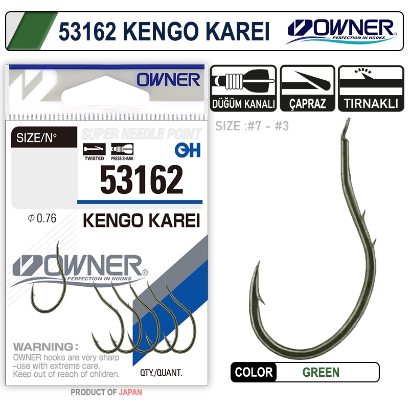 Owner 53162 Kengo Karei S. Green İğne Size 7