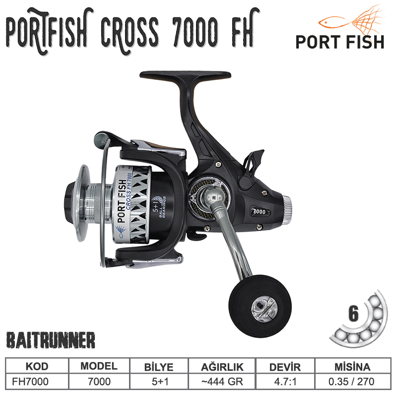 Portfish Cross FH 7000 5+1bB Baitrunner Olta Makinası