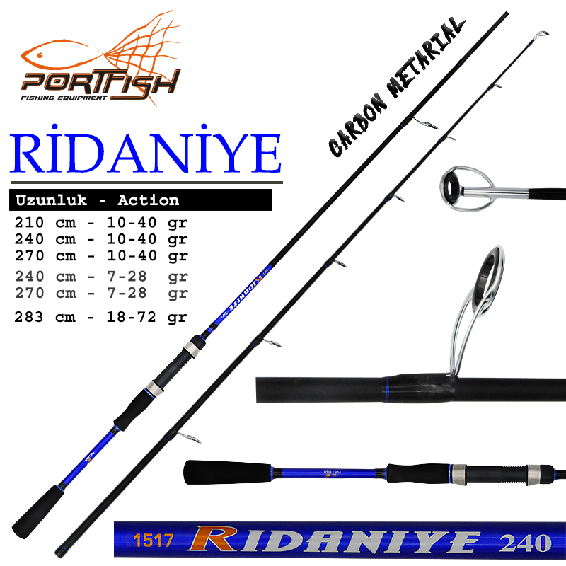 Portfish Ridaniye 270cm 2 Parça 7-28gr Spin Olta Kamışı