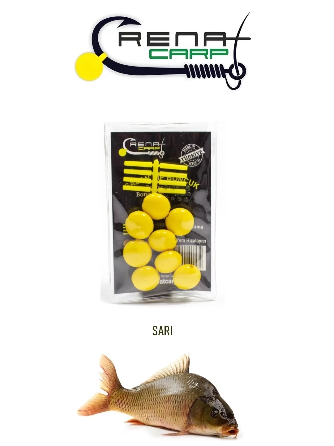 Renat Carp Vanilya Kokulu Yassı Sert Boncuk Sazan Dip Yemi