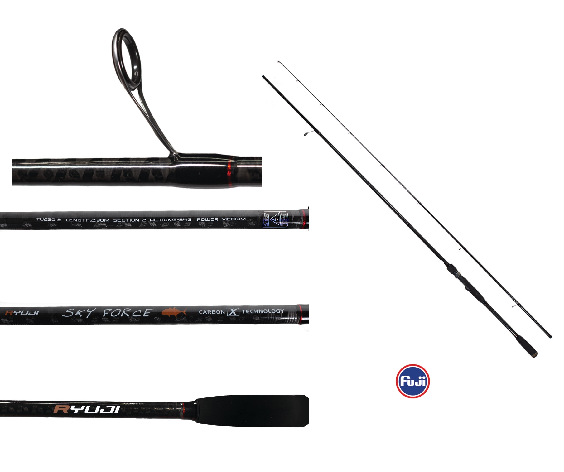 Ryuji Sky Force Fuji 230cm 3-24gr 2P Spin Olta Kamışı