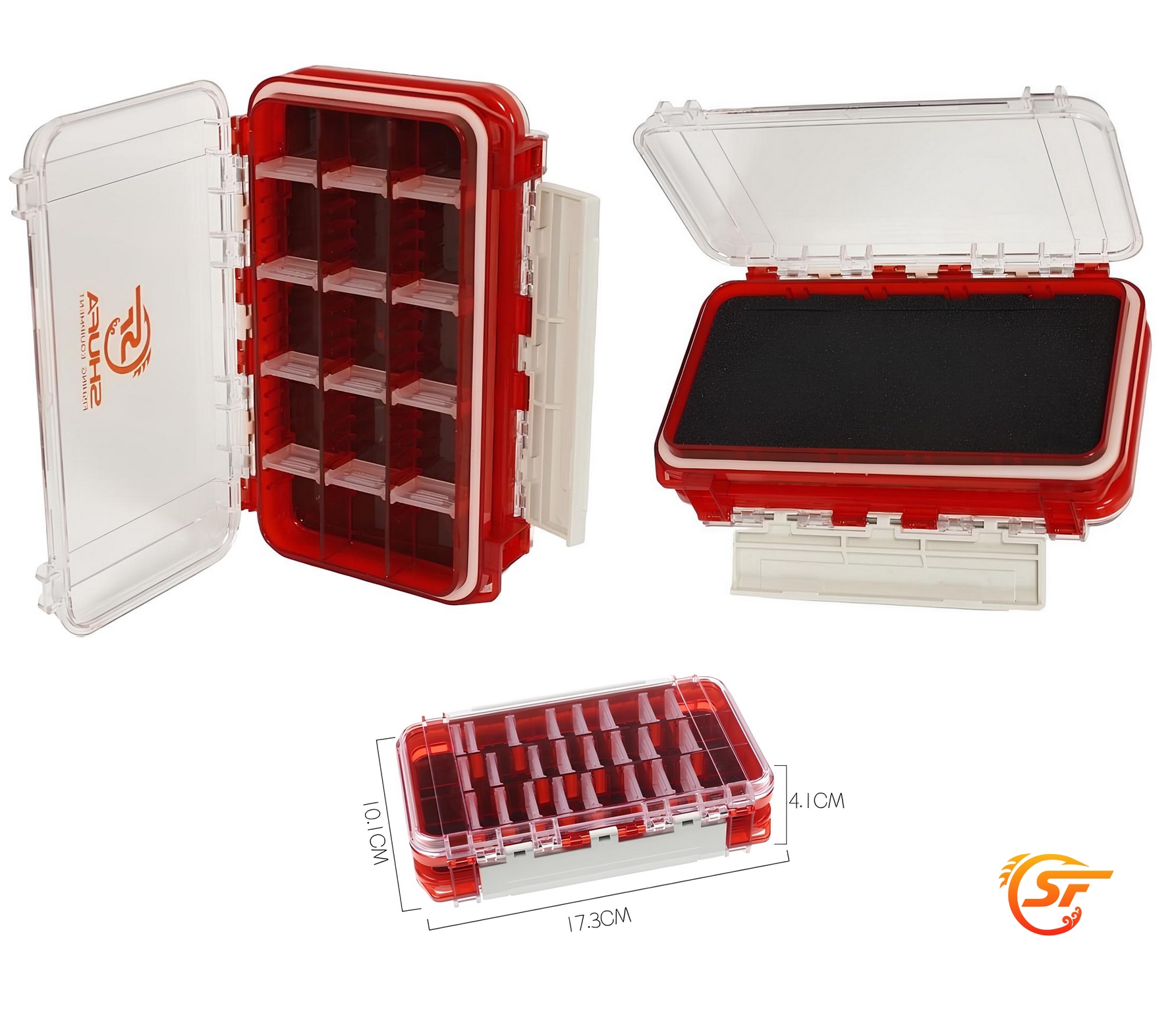 Shufa Lure Box Contalı Çift Taraflı Kırmızı  Eva LRF Silikon Yem Kutusu