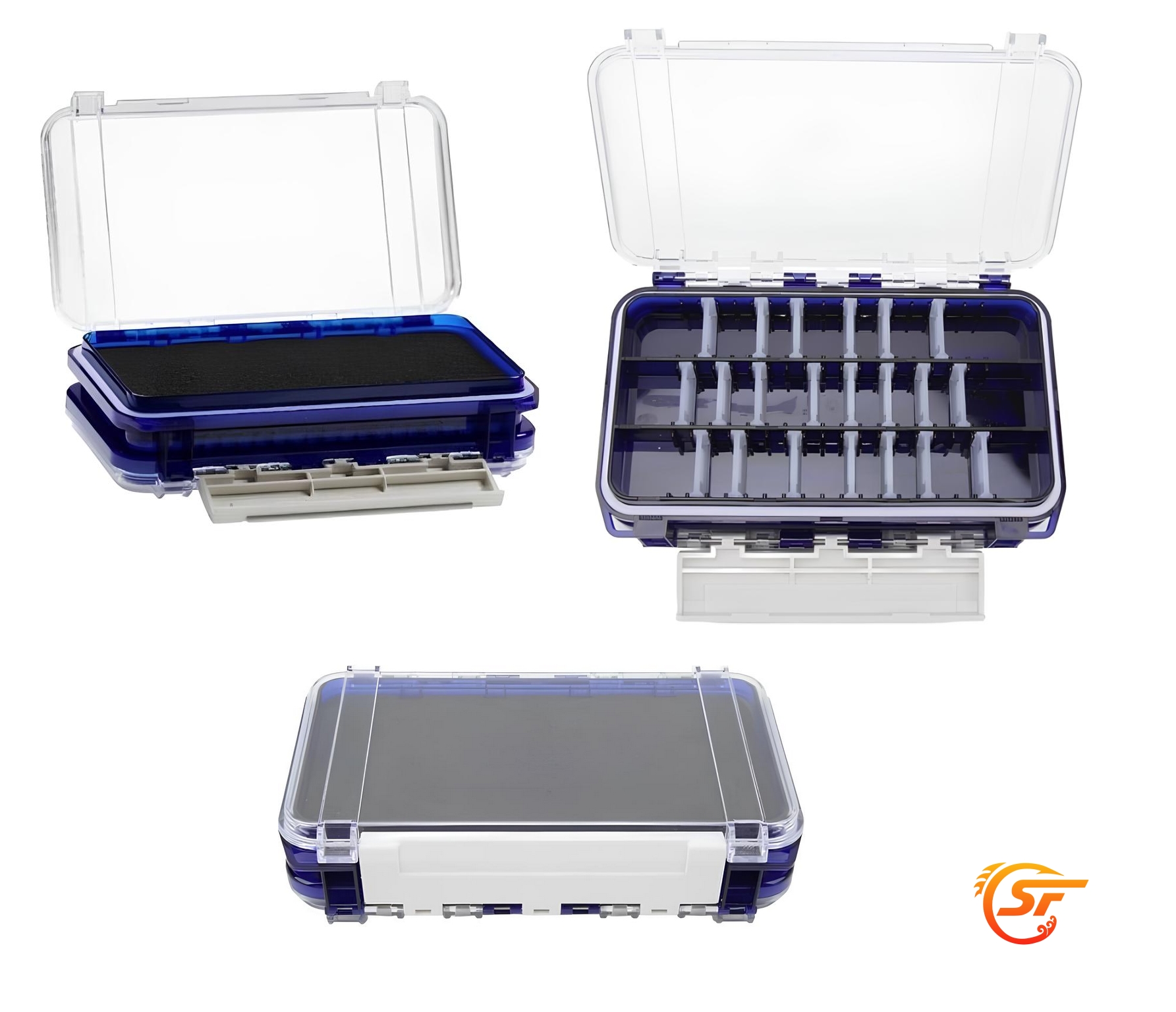 Shufa Lure Box Contalı Çift Taraflı Mavi  Eva LRF Silikon Yem Kutusu
