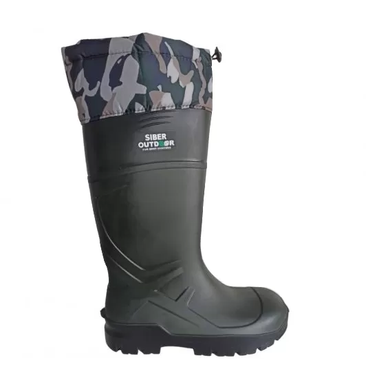 Siber Outdoor Polimer Astarlı  Konçlu Kamuflaj Desenli Bot Çizme