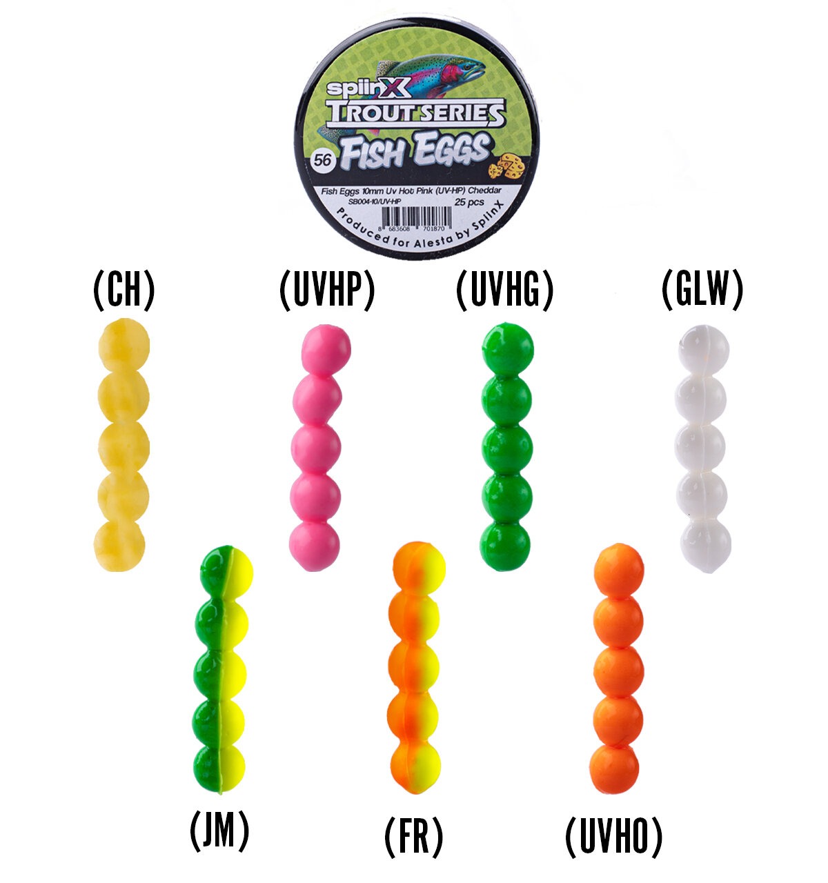 SpiinX Trout Series Fish Eggs 10mm 25P Cheddar All Glow Silikon Yem
