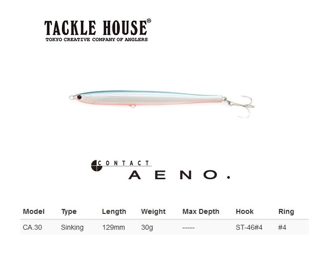 Tackle House Aeno CA30 129mm 30g Renk  #Salt 10 Maket Yem