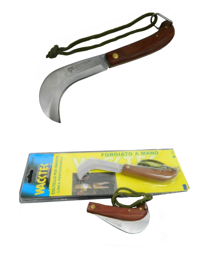 Wacktek WK 401 16cm Katlanır Ahşap Sap Bağ Bıçağı Çakı