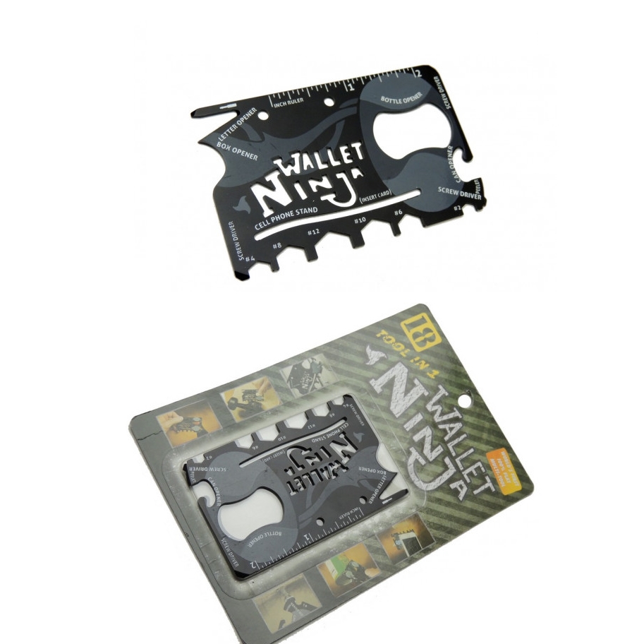Wallet Ninja 18 IN 1-5.5X8.5 CM Çok Amaçlı Metal Kart